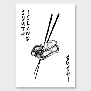 South Island Sushi Art Print Unframed
