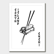 Load image into Gallery viewer, South Island Sushi Art Print White Classic Frame
